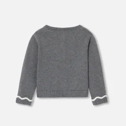 Jacadi Cardigans, Sweaters And Sweatshirts|Baby girl knitted cardigan Jacadi Dark grey