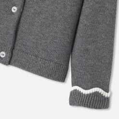 Jacadi Cardigans, Sweaters And Sweatshirts|Baby girl knitted cardigan Jacadi Dark grey