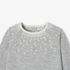 Jacadi Dresses|Baby girl knitted dress Jacadi light Heather Grey