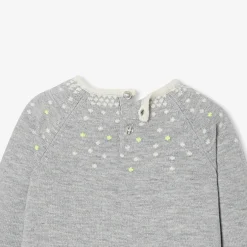 Jacadi Dresses|Baby girl knitted dress Jacadi light Heather Grey