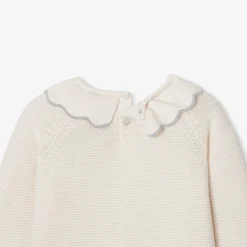 Jacadi Dresses|Baby girl knitted dress Jacadi soft white