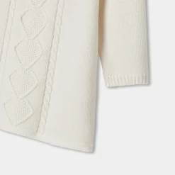 Jacadi Dresses|Baby girl knitted dress Soft White/Multicolour