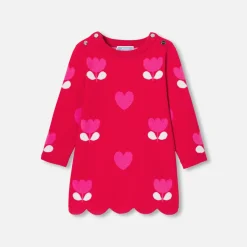 Jacadi Dresses|Baby girl knitted dress Jacadi Red