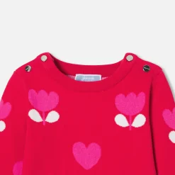 Jacadi Dresses|Baby girl knitted dress Jacadi Red