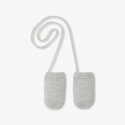 Jacadi Accessories|Winter Accessories|Baby girl knitted mittens Jacadi light Heather Grey