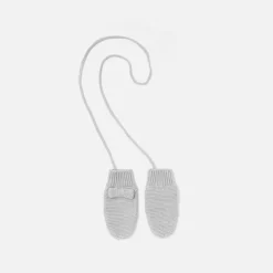 Jacadi Accessories|Winter Accessories|Baby girl knitted mittens Jacadi light Heather Grey