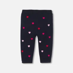 Jacadi Pants And Shorts|Baby girl knitted pants Navy/Multicolour