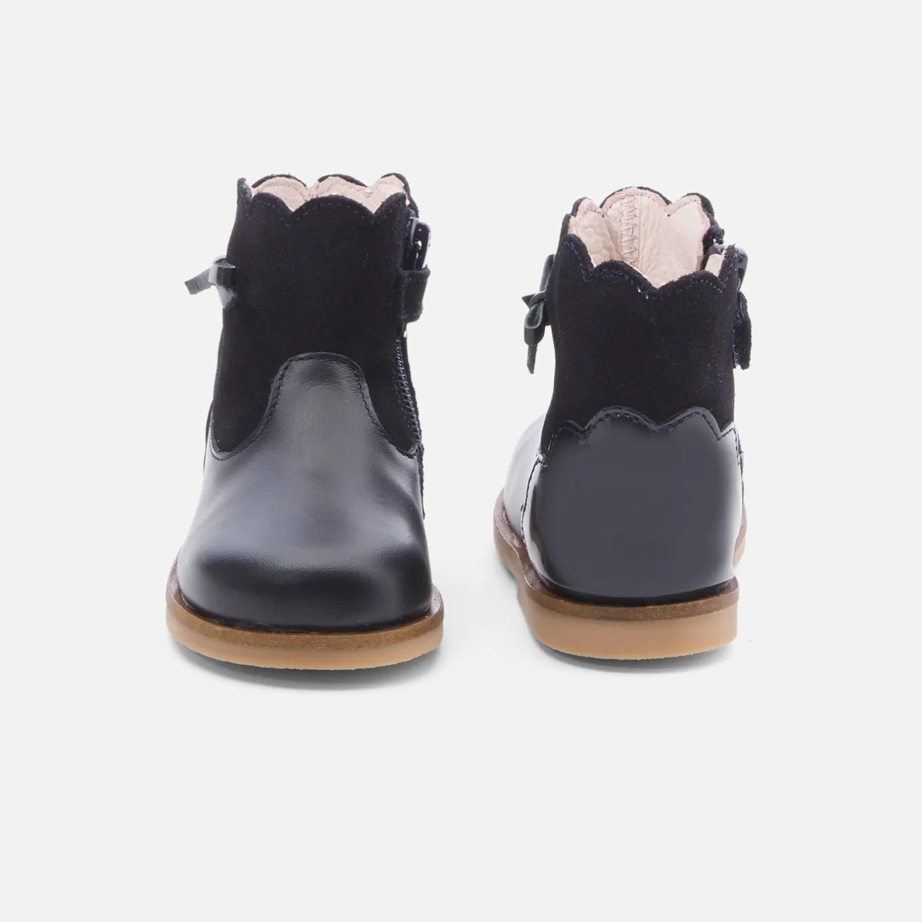 Jacadi Ankle & Lined Boots|Baby girl leather boots Jacadi Navy