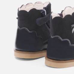 Jacadi Ankle & Lined Boots|Baby girl leather boots Jacadi Navy