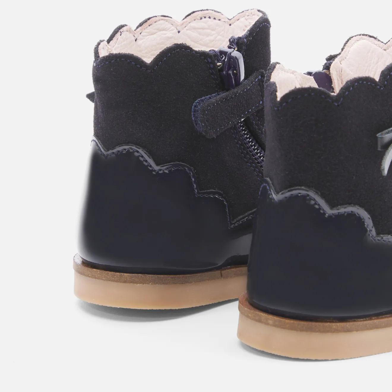 Jacadi Ankle & Lined Boots|Baby girl leather boots Jacadi Navy
