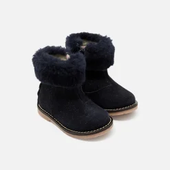 Jacadi Ankle & Lined Boots|Baby girl lined boots Jacadi Navy