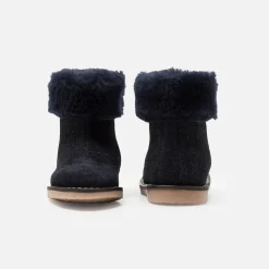 Jacadi Ankle & Lined Boots|Baby girl lined boots Jacadi Navy