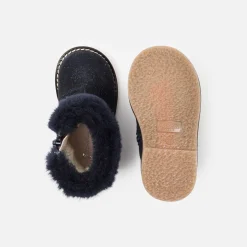 Jacadi Ankle & Lined Boots|Baby girl lined boots Jacadi Navy