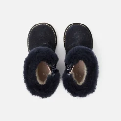 Jacadi Ankle & Lined Boots|Baby girl lined boots Jacadi Navy