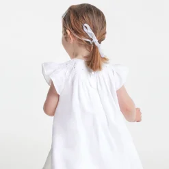 Jacadi Dresses|Baby girl linen ceremony dress Jacadi White