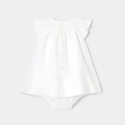 Jacadi Dresses|Baby girl linen ceremony dress Jacadi White