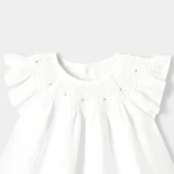 Jacadi Dresses|Baby girl linen ceremony dress Jacadi White
