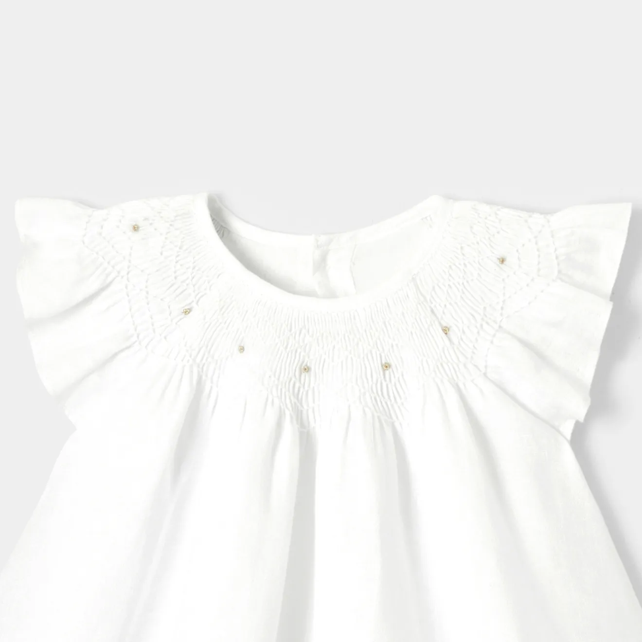 Jacadi Dresses|Baby girl linen ceremony dress Jacadi White