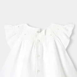 Jacadi Dresses|Baby girl linen ceremony dress Jacadi White