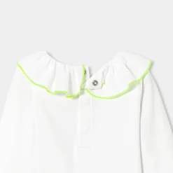 Jacadi Bodysuits|Baby girl long-sleeved bodysuit Jacadi White