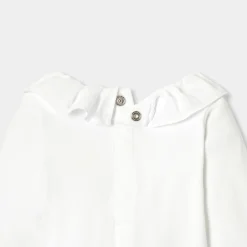 Jacadi Bodysuits|Baby girl long-sleeved bodysuit Jacadi White