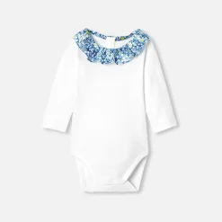 Jacadi Bodysuits|Baby girl long-sleeved bodysuit White/Blue