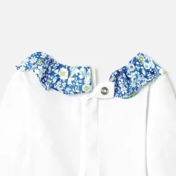Jacadi Bodysuits|Baby girl long-sleeved bodysuit White/Blue