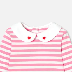 Jacadi Bodysuits|Baby girl long-sleeved bodysuit White/Pink