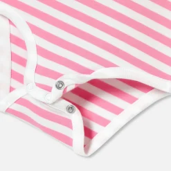 Jacadi Bodysuits|Baby girl long-sleeved bodysuit White/Pink