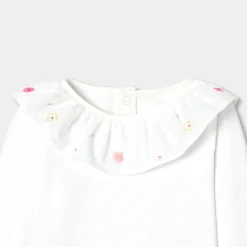 Jacadi Bodysuits|Baby girl long-sleeved bodysuit Jacadi White