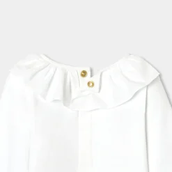 Jacadi Bodysuits|Baby girl long-sleeved bodysuit Jacadi White