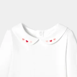 Jacadi Bodysuits|Baby girl long-sleeved bodysuit Jacadi White