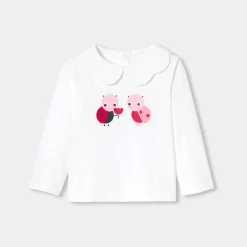 Jacadi Polos And T-Shirts|Baby girl long-sleeved T-shirt Jacadi White