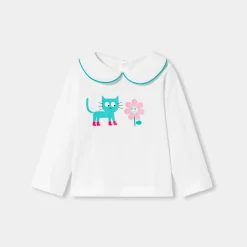 Jacadi Polos And T-Shirts|Baby girl long-sleeved T-shirt Jacadi White