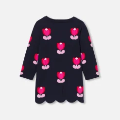 Jacadi Dresses|Baby girl long sleeves dress Jacadi Navy
