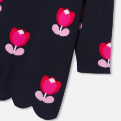 Jacadi Dresses|Baby girl long sleeves dress Jacadi Navy