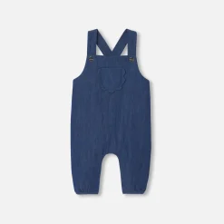Jacadi Bloomers, Overalls And Sets|Baby girl overalls in soft denim Dark Denim