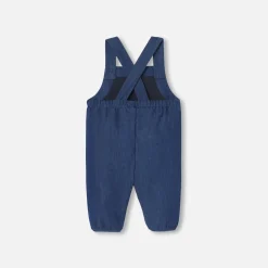 Jacadi Bloomers, Overalls And Sets|Baby girl overalls in soft denim Dark Denim