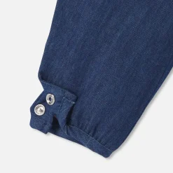 Jacadi Bloomers, Overalls And Sets|Baby girl overalls in soft denim Dark Denim
