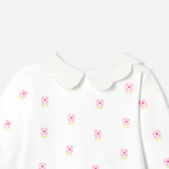 Jacadi Pajamas|Baby girl pajamas in fleece White/Multicolour