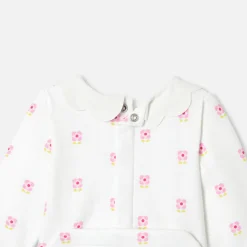 Jacadi Pajamas|Baby girl pajamas in fleece White/Multicolour