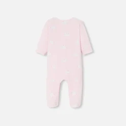 Jacadi Pajamas|Baby girl pajamas in fleece Pink/Multicolour