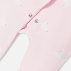 Jacadi Pajamas|Baby girl pajamas in fleece Pink/Multicolour