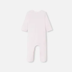 Jacadi Pajamas|Baby girl pajamas in interlock Jacadi pale Pink