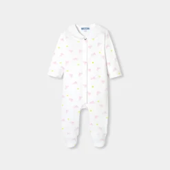 Jacadi Pajamas|Baby girl pajamas in interlock White/Multicolour