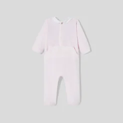 Jacadi Pajamas|Baby girl pajamas in velvet bouclette Jacadi pale Pink