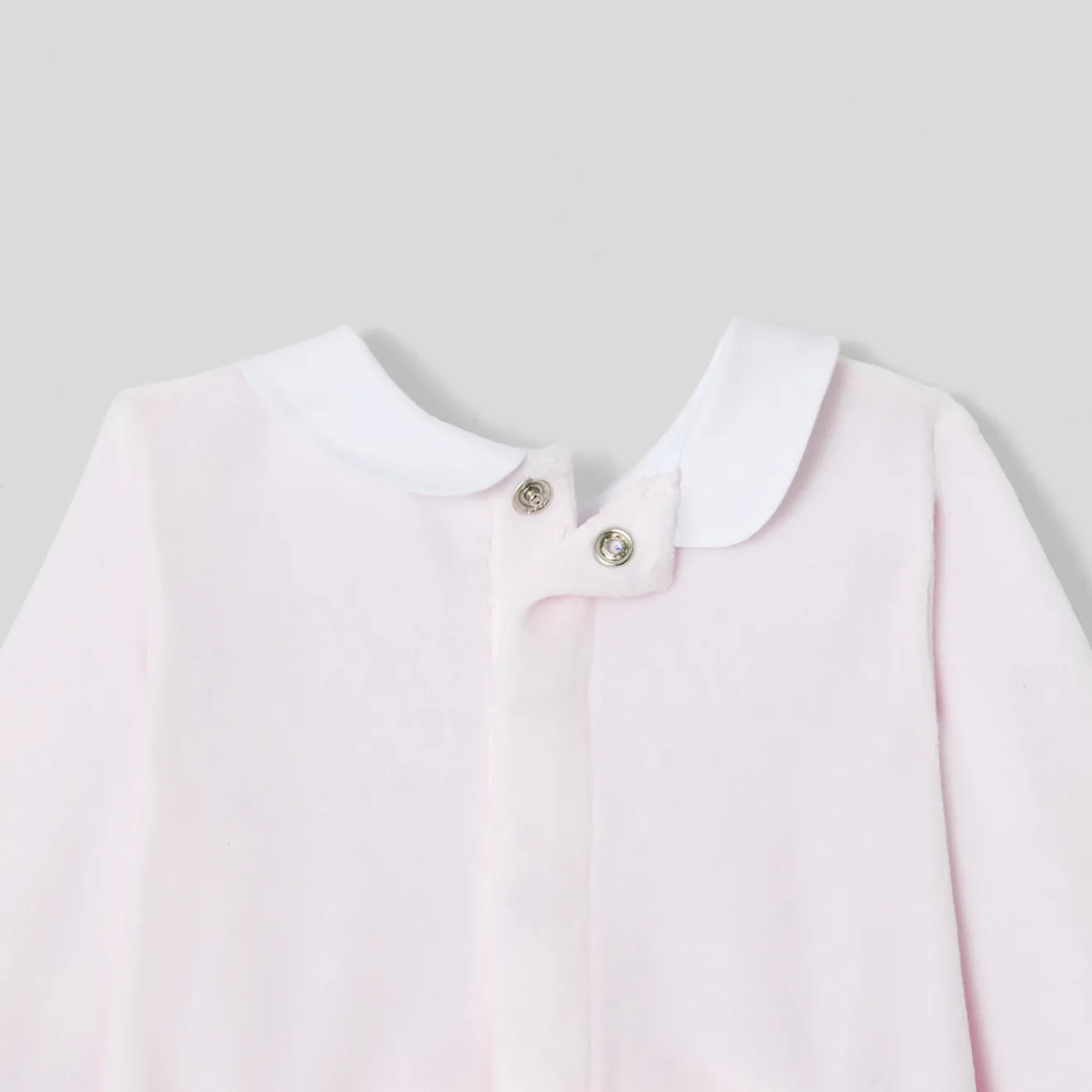 Jacadi Pajamas|Baby girl pajamas in velvet bouclette Jacadi pale Pink