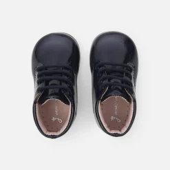 Jacadi Ankle & Lined Boots|Baby girl patent leather booties Jacadi Navy