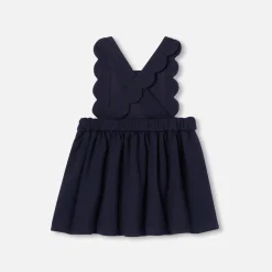 Jacadi Dresses|Baby girl pinafore dress in milano Jacadi Navy