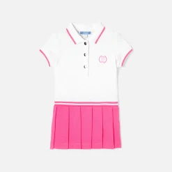 Jacadi Dresses|Baby girl polo dress White/Pink
